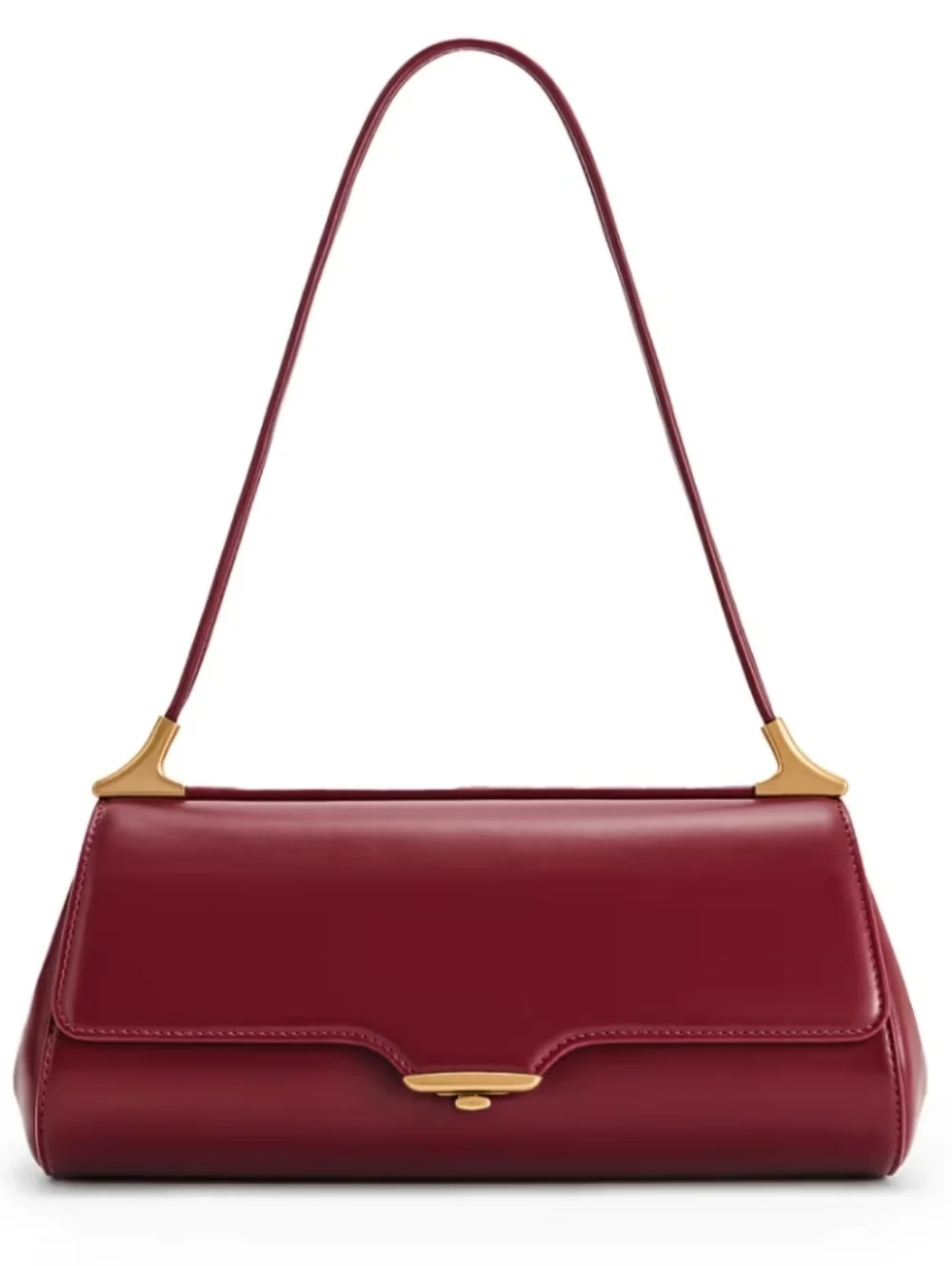 JW PEI ASOS Elegant Burgundy Baguette Shoulder Bag Designer Minimalist Women - Picture 5 of 9